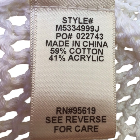 John Paul Richard Ivory Crochet Duster NEW - Picture 7 of 7